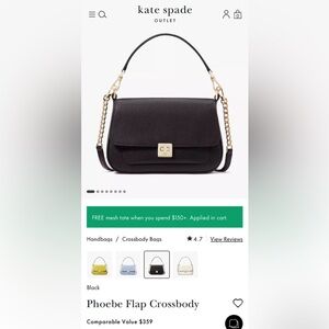 Kate Spade ♠️ BNWT Phoebe Leather Flap Black Shoulder Crossbody Bag (Tag inside)